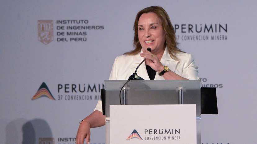 Peruivan President Boluarte speaks at 37th Perumin mining conference in Arequipa