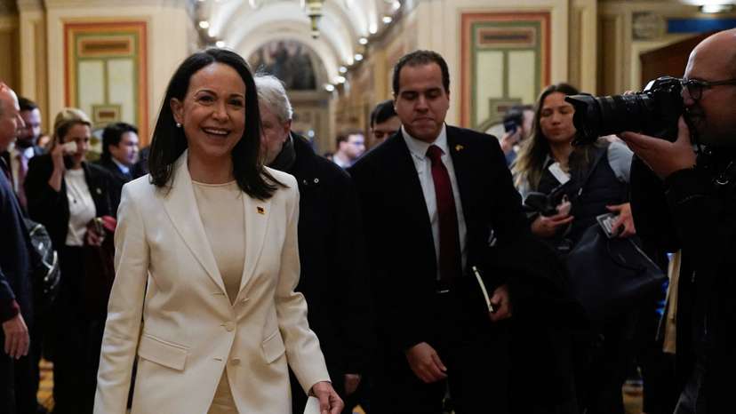 Venezuelan opposition leader Maria Corina Machado meets with U.S. senators on Capitol Hill in Washington