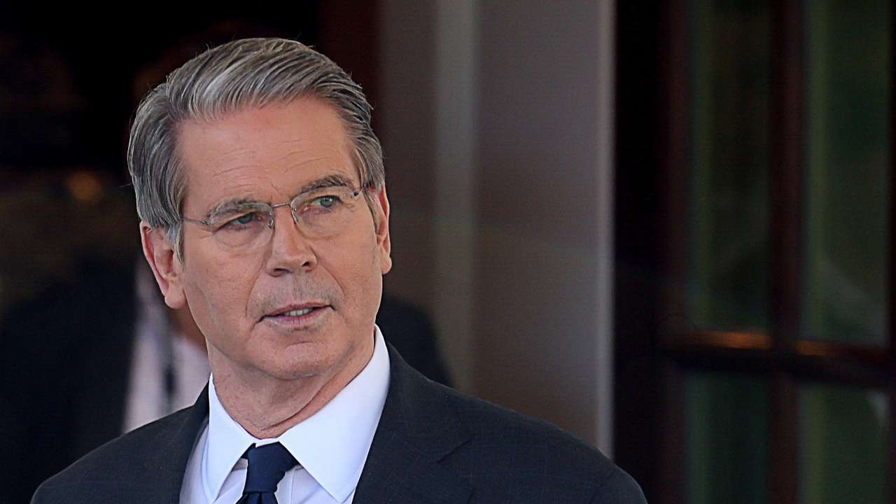 White House Press Secretary Leavitt and U.S. Secretary of the Treasury Bessent speak to members of the media, in Washington