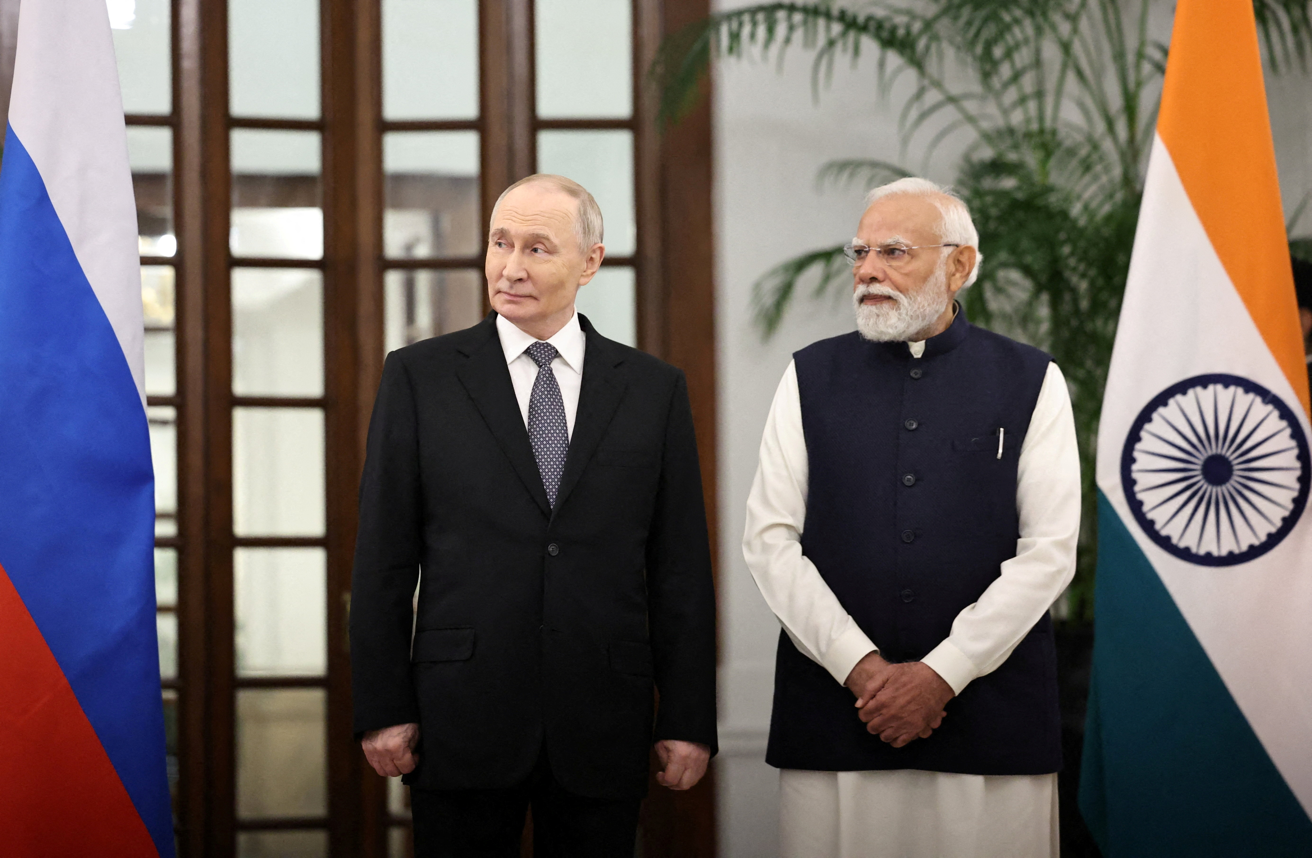 FILE PHOTO: Russian President Vladimir Putin visits India