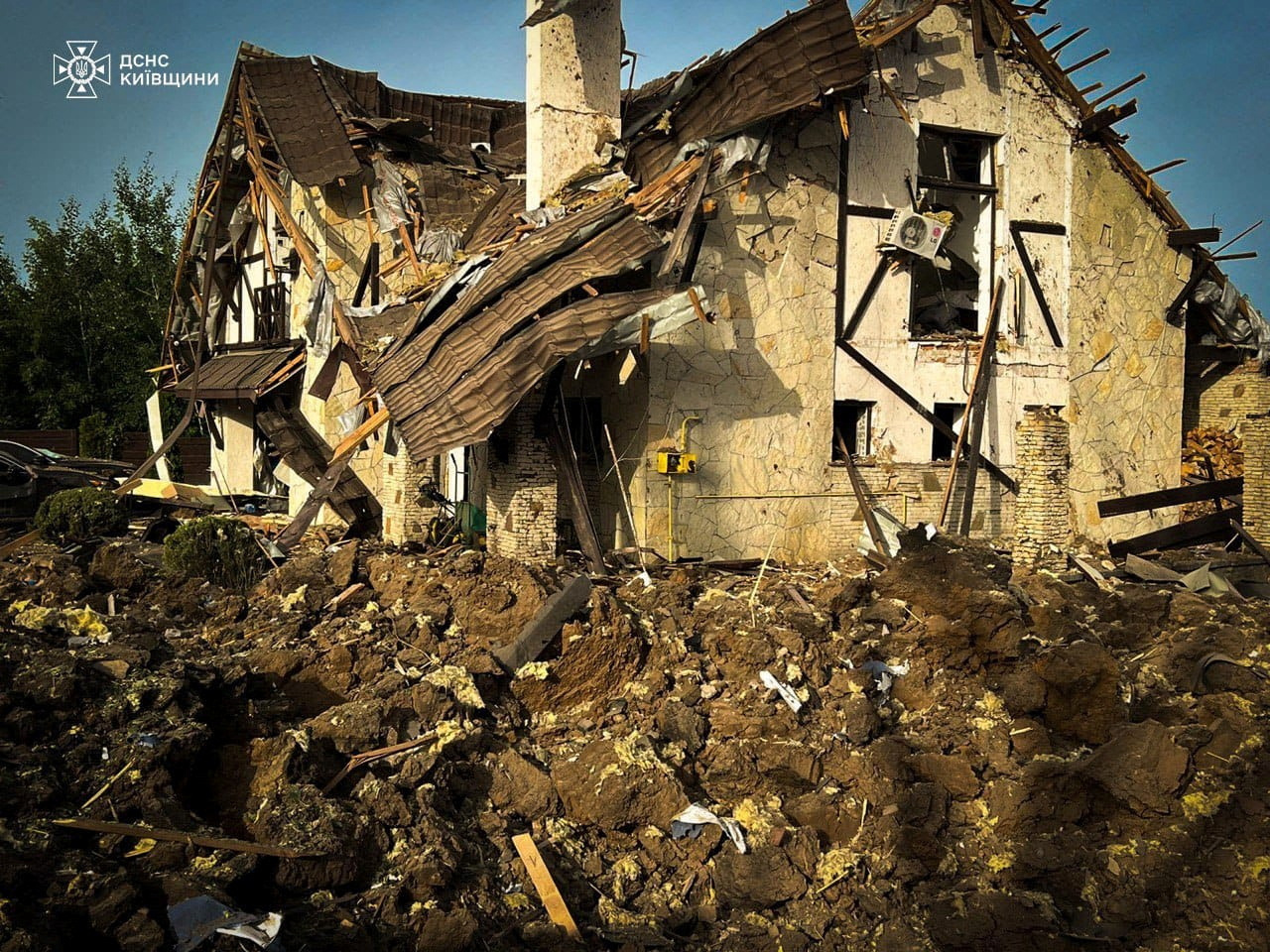 Aftermath of a Russian missile attack in Kyiv region