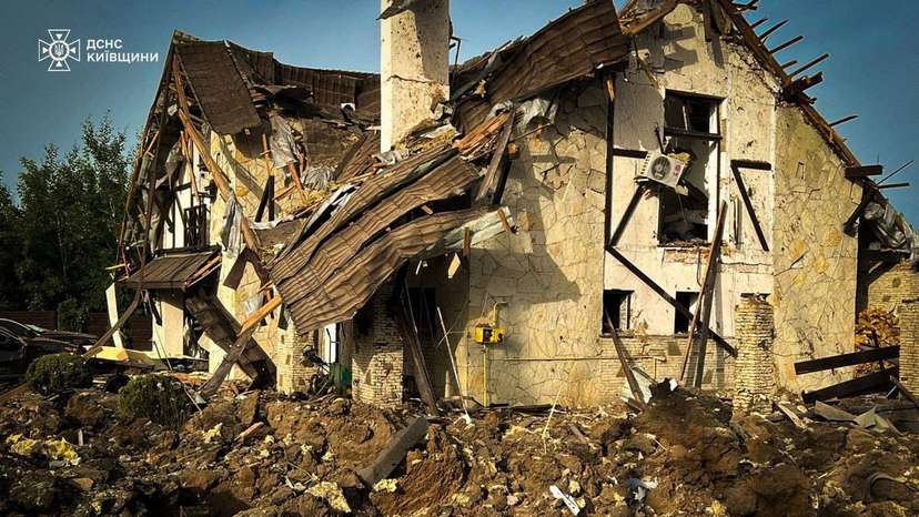 Aftermath of a Russian missile attack in Kyiv region