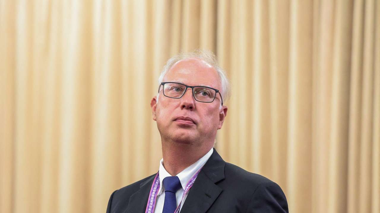 Russian President Vladimir Putin attends a meeting at Diaoyutai State Guesthouse in Beijing