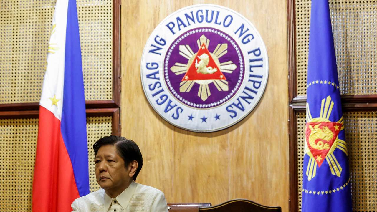 Philippine President Ferdinand Marcos Jr. looks on as he meets with U.S. Secretary of State Antony Blinken, at Malacanang Palace in Manila, Philippines, March 19, 2024. REUTERS/Evelyn Hockstein/Pool/File Photo