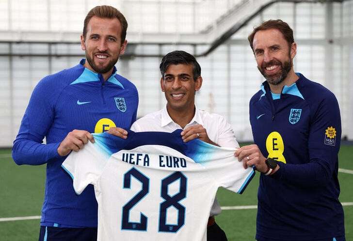 FILE PHOTO: Britain's Prime Minister Rishi Sunak visits St George's Park
