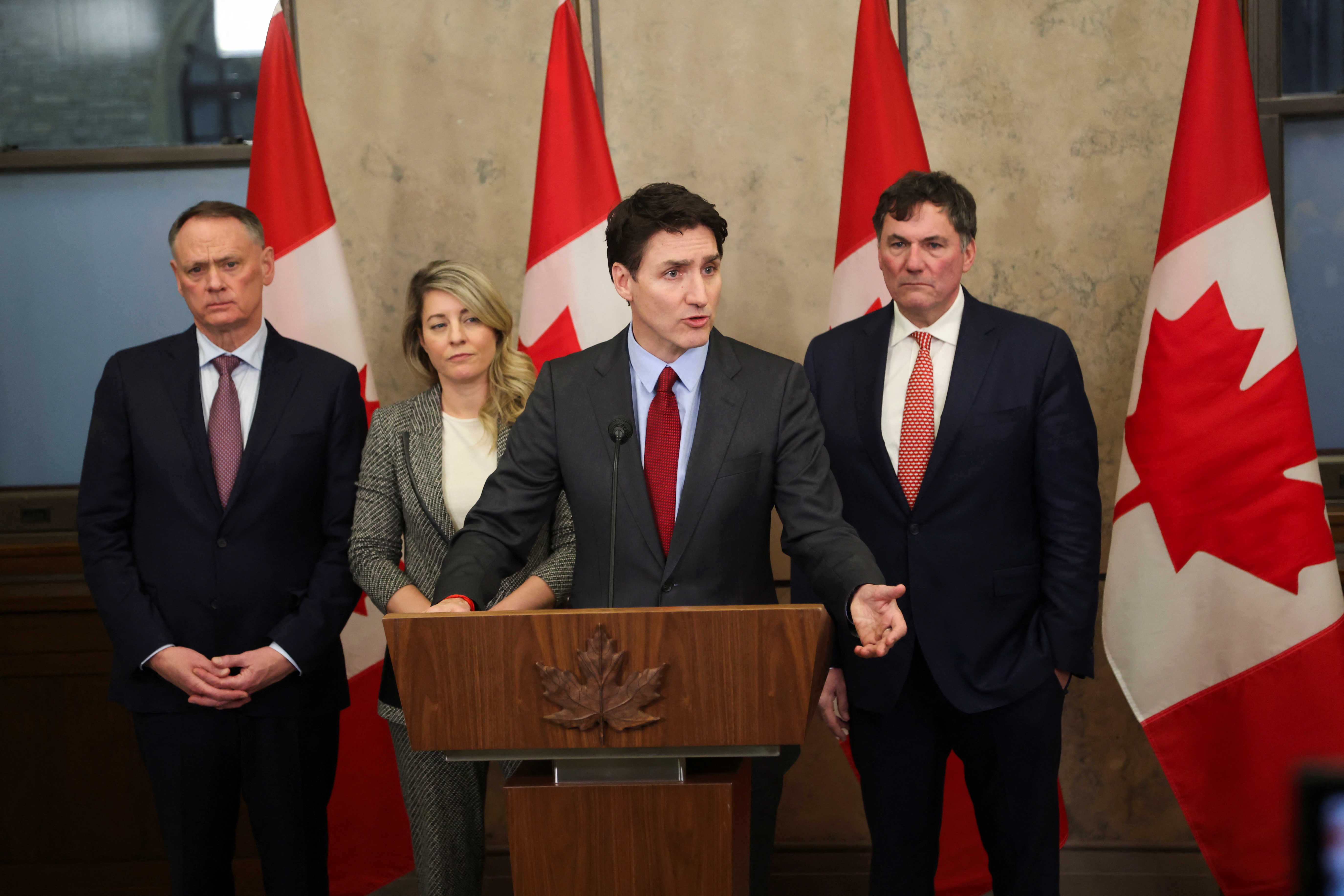 Canada's PM Trudeau responds after U.S. President Trump ordered tariffs on Canadian imports, in Ottawa