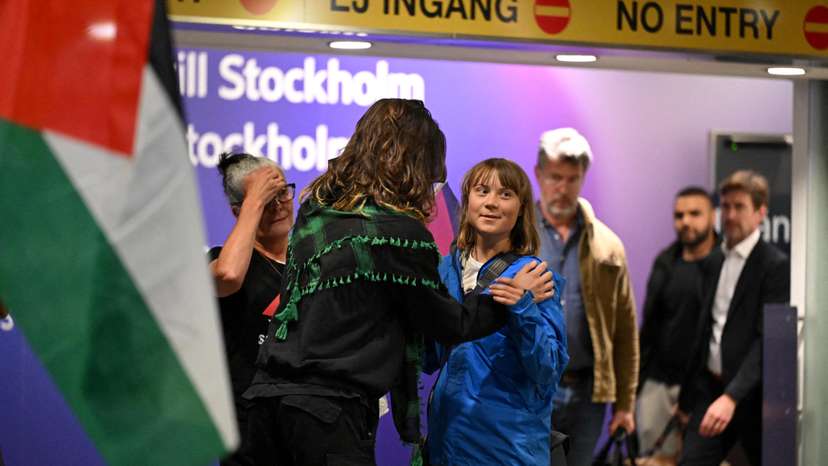 Swedish activist Greta Thunberg arrives at Arlanda airport outside Stockholm