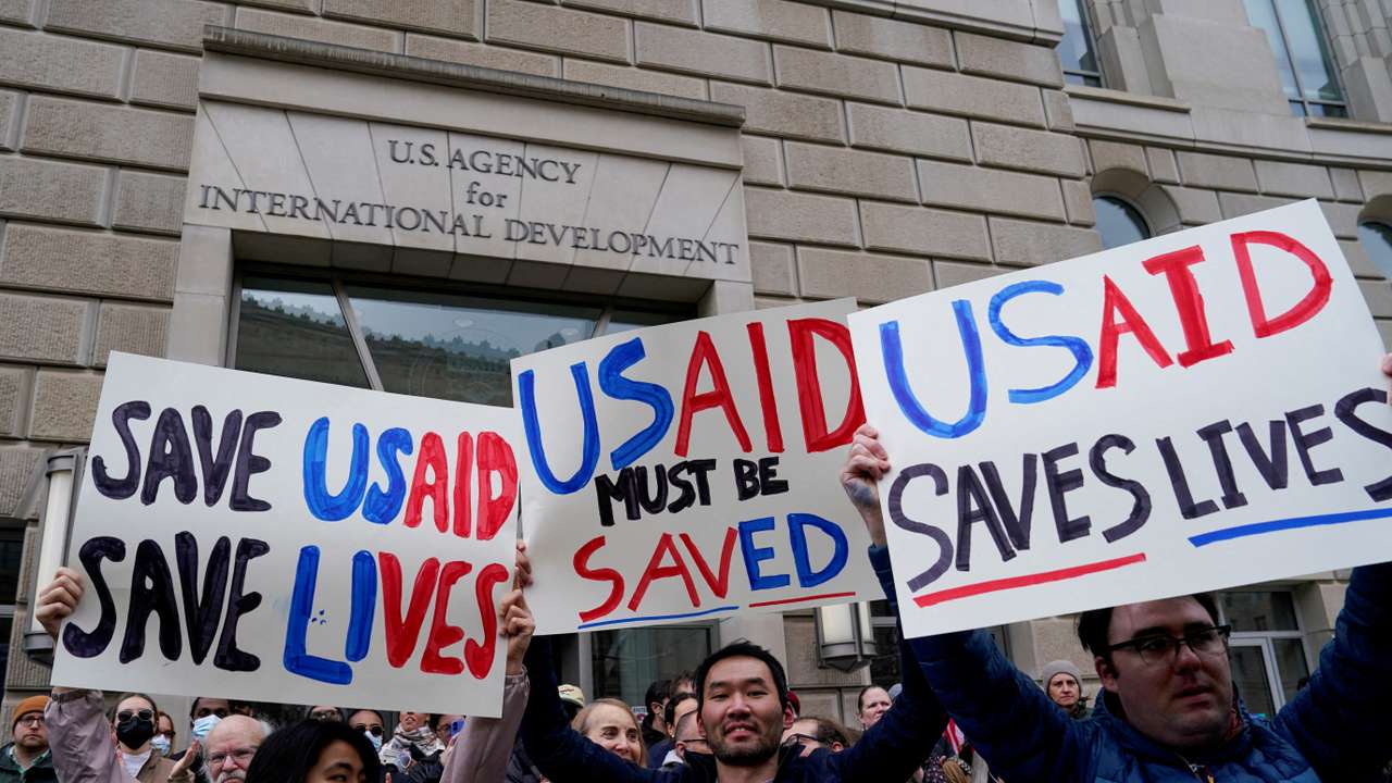 FILE PHOTO: The USAID building sits closed to employees after a memo was issued advising agency personnel to work remotely, in Washington