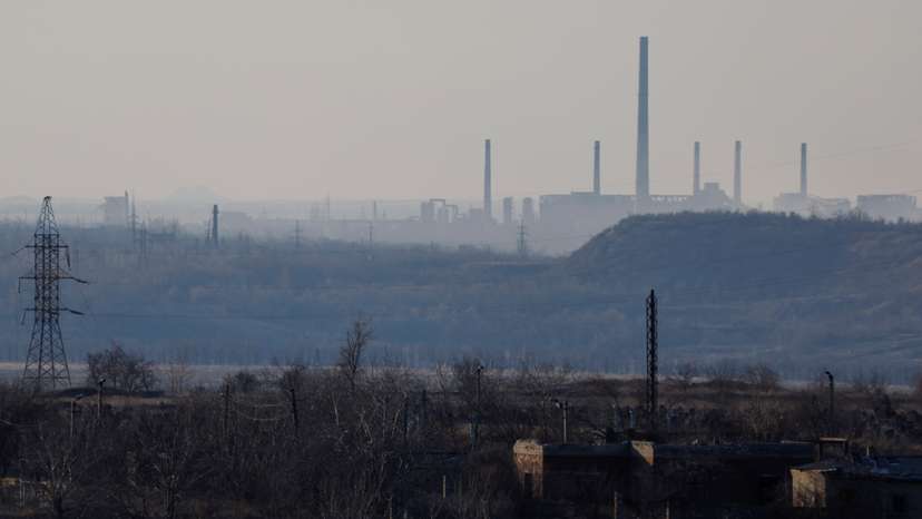 FILE PHOTO: A view shows Avdiivka Coke and Chemical Plant