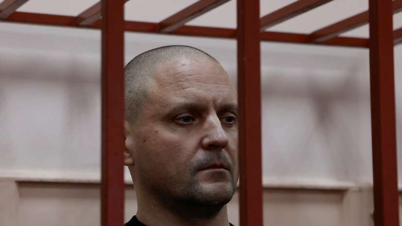 Sergei Udaltsov, a prominent Russian left-wing political activist, is seen in a court after been arrested and charged with "justifying terrorism", in Moscow