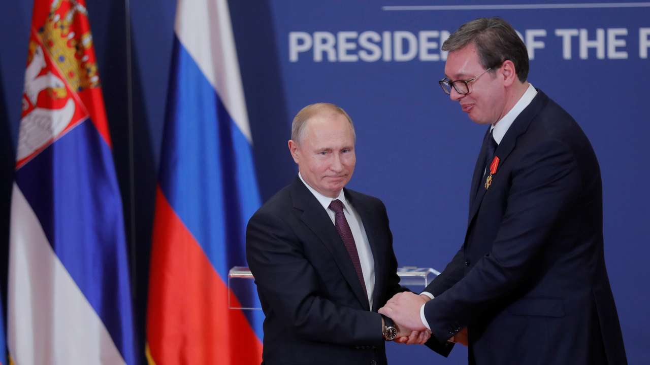 Russia's President Vladimir Putin visits Serbia