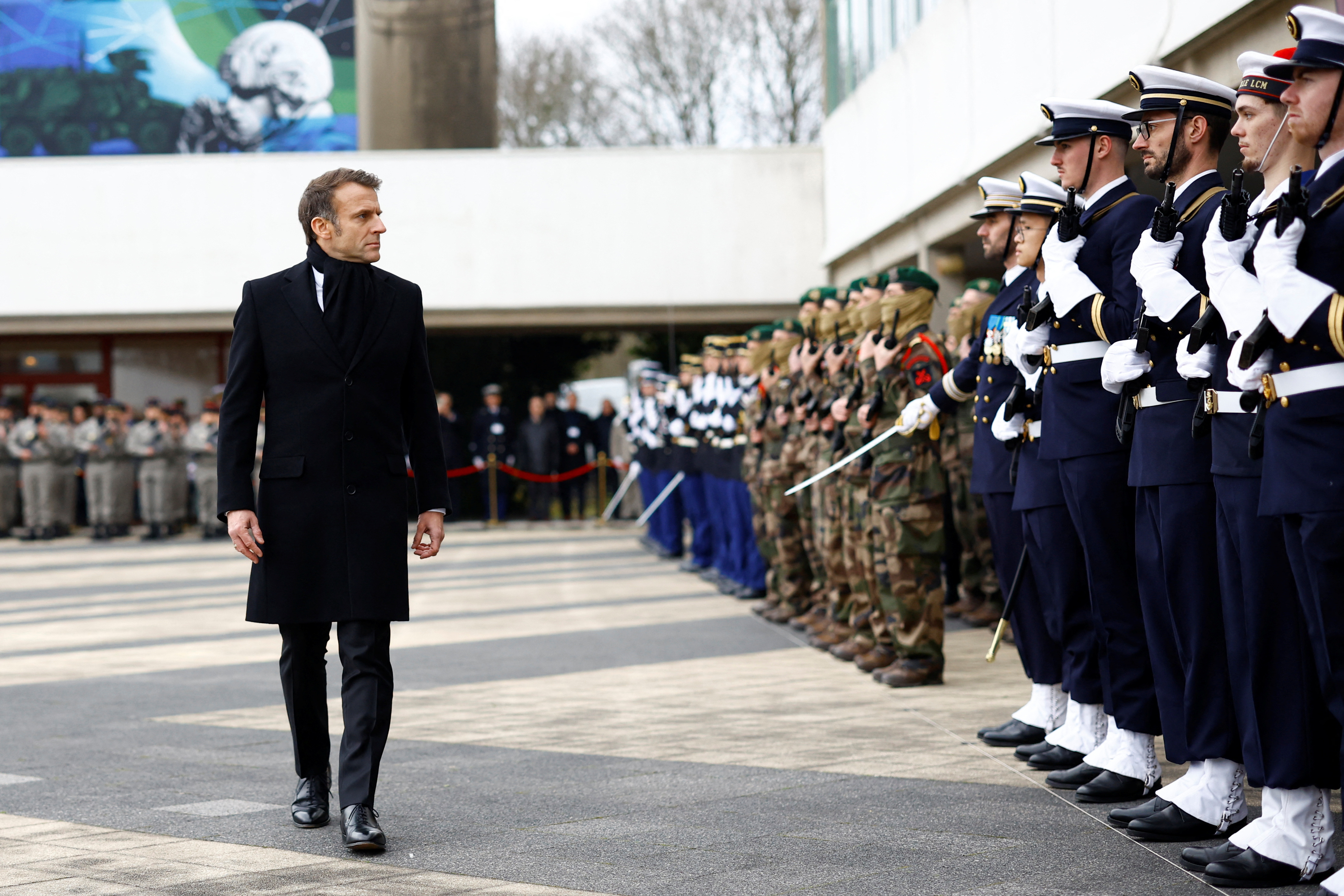 French President Macron makes new year speech to Armed Forces in western France