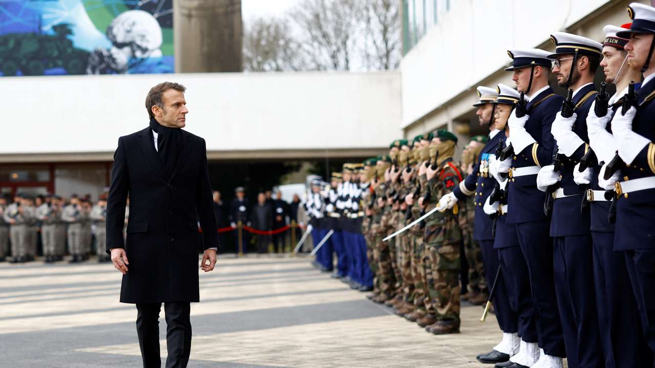 French President Macron makes new year speech to Armed Forces in western France