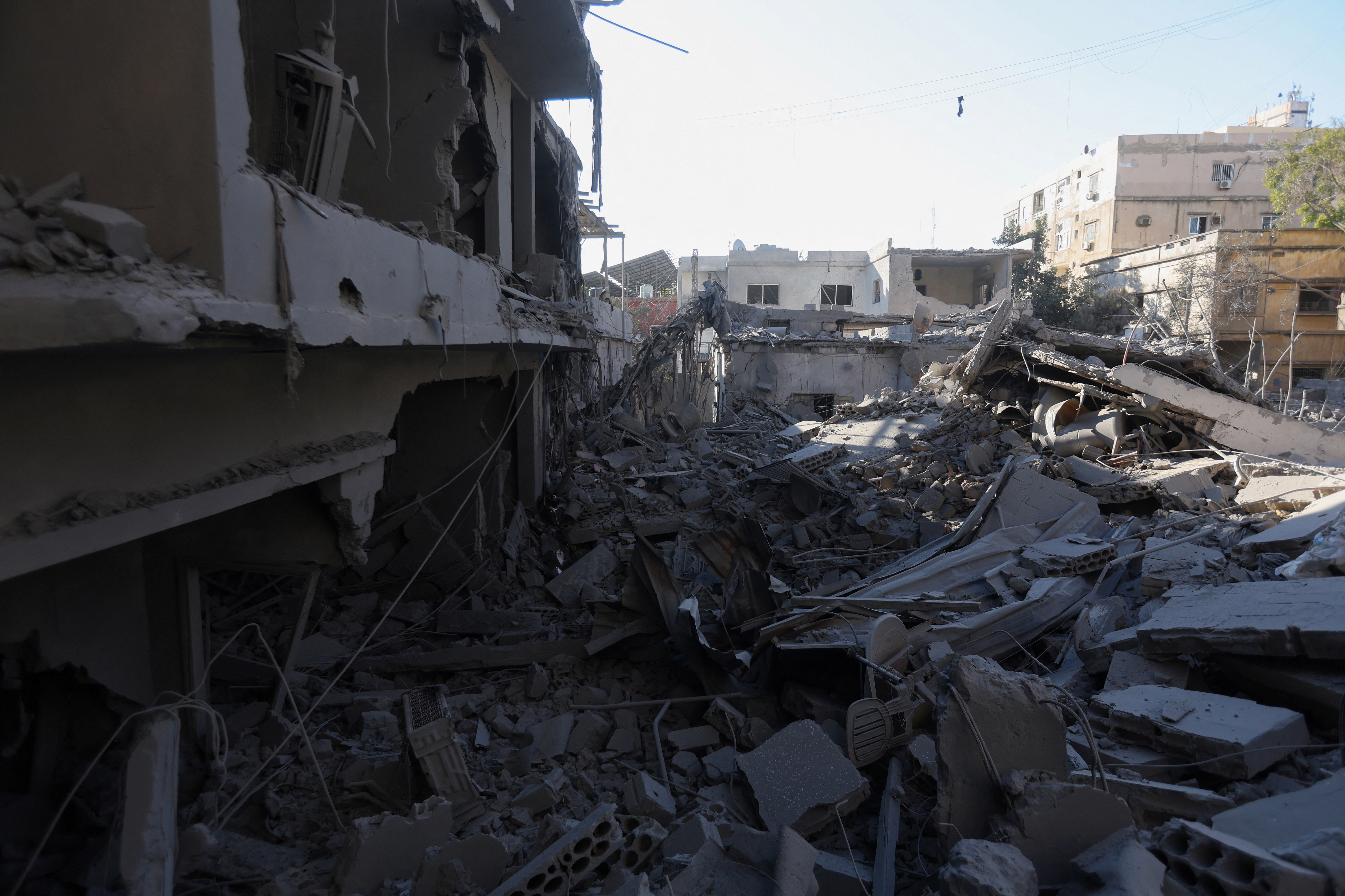 A view of damaged buildings following Israeli strikes in Tyre