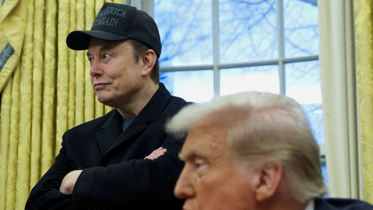 FILE PHOTO: U.S. President Donald Trump and Elon Musk in the Oval Office