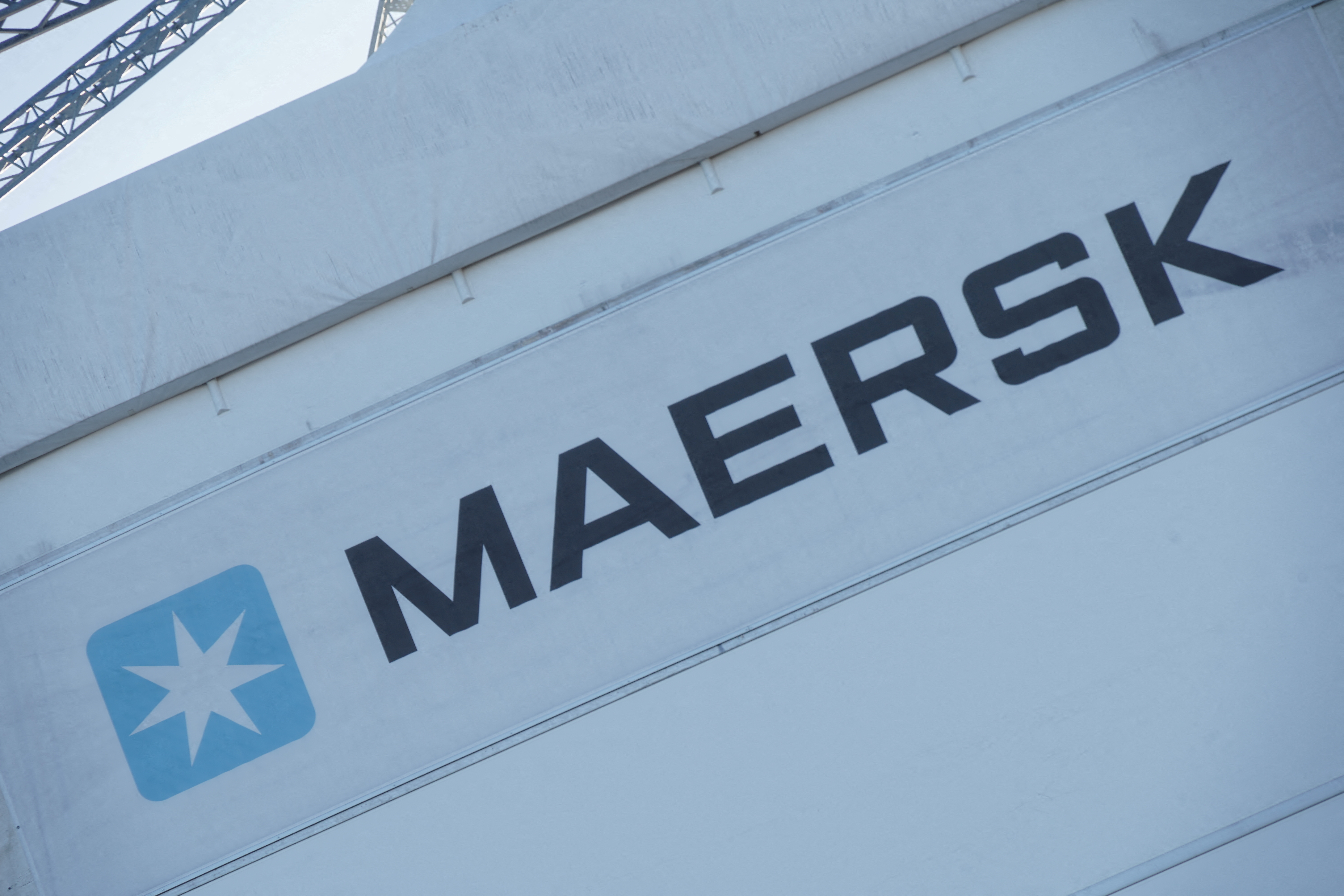 FILE PHOTO: A view of the sign for A.P. Moller-Maersk outside their offices in Copenhagen