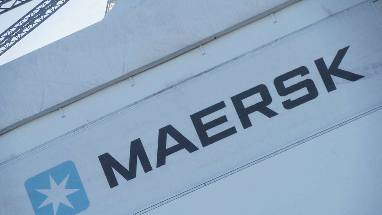 FILE PHOTO: A view of the sign for A.P. Moller-Maersk outside their offices in Copenhagen
