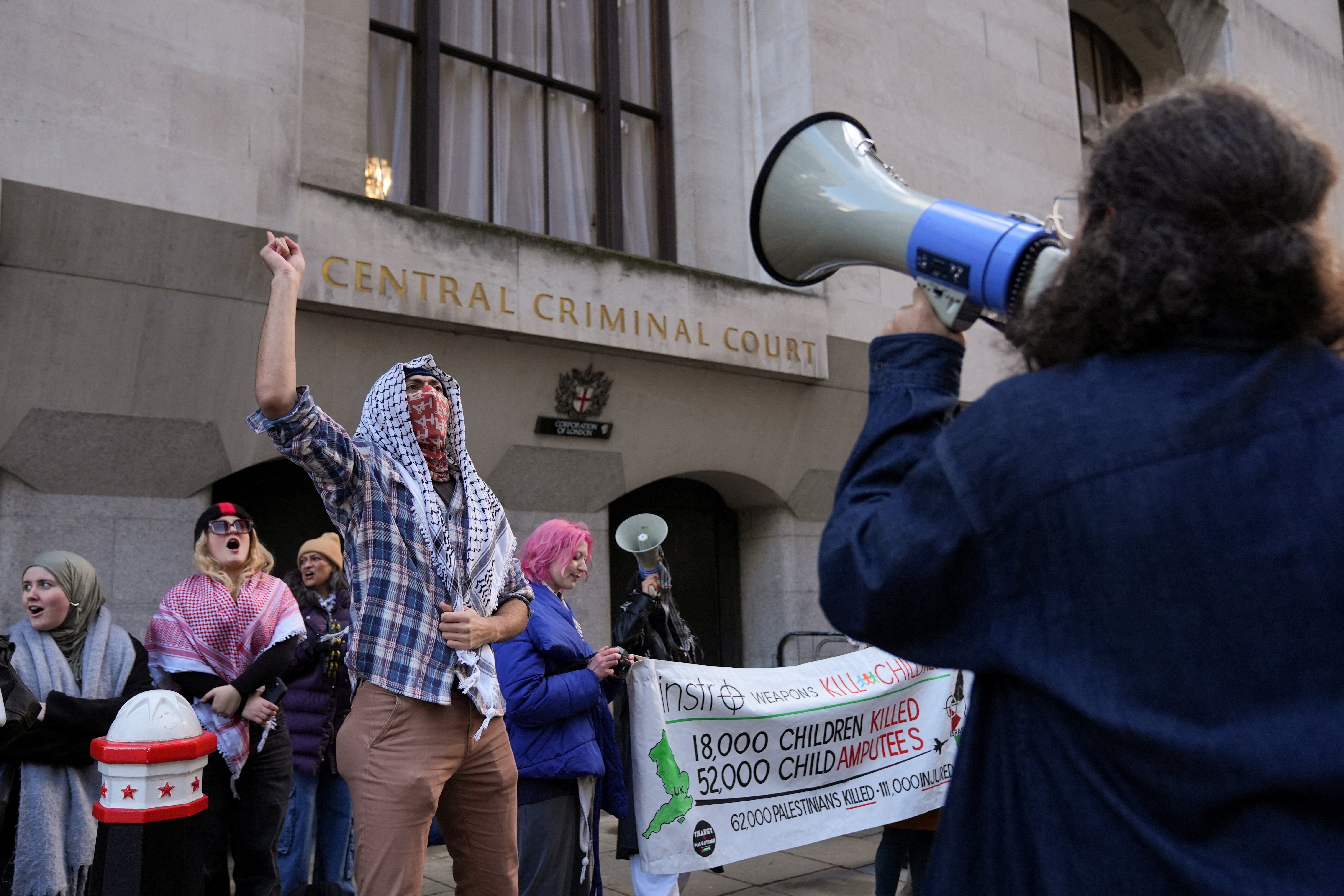 Pro-Palestinian activists enter pleas over military base break-in, in London