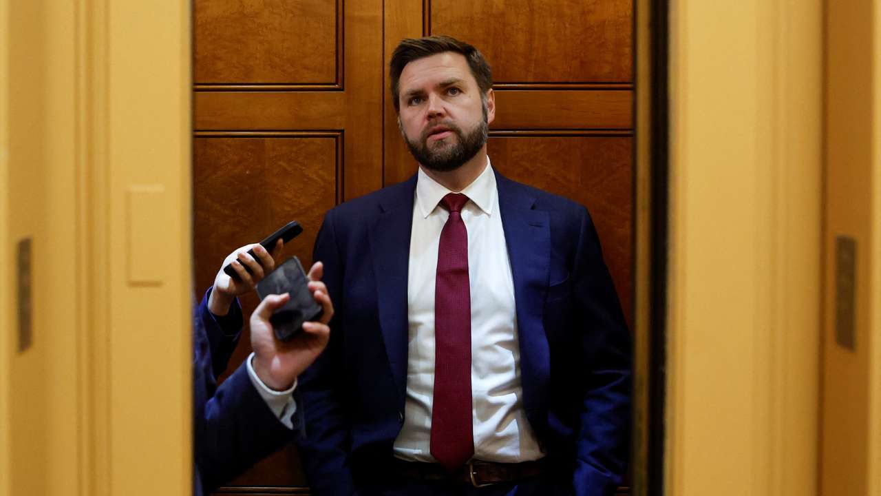 U.S. Senator Vance boards an elevator at the U.S. Capitol in Washington