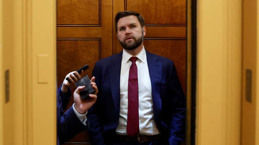 U.S. Senator Vance boards an elevator at the U.S. Capitol in Washington