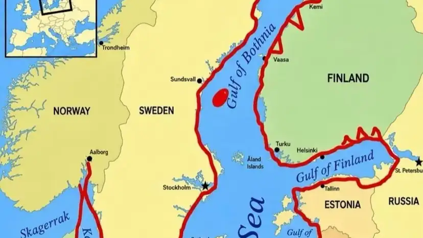 Baltic Sea map gets attention for looking like a crocodile eating Finland