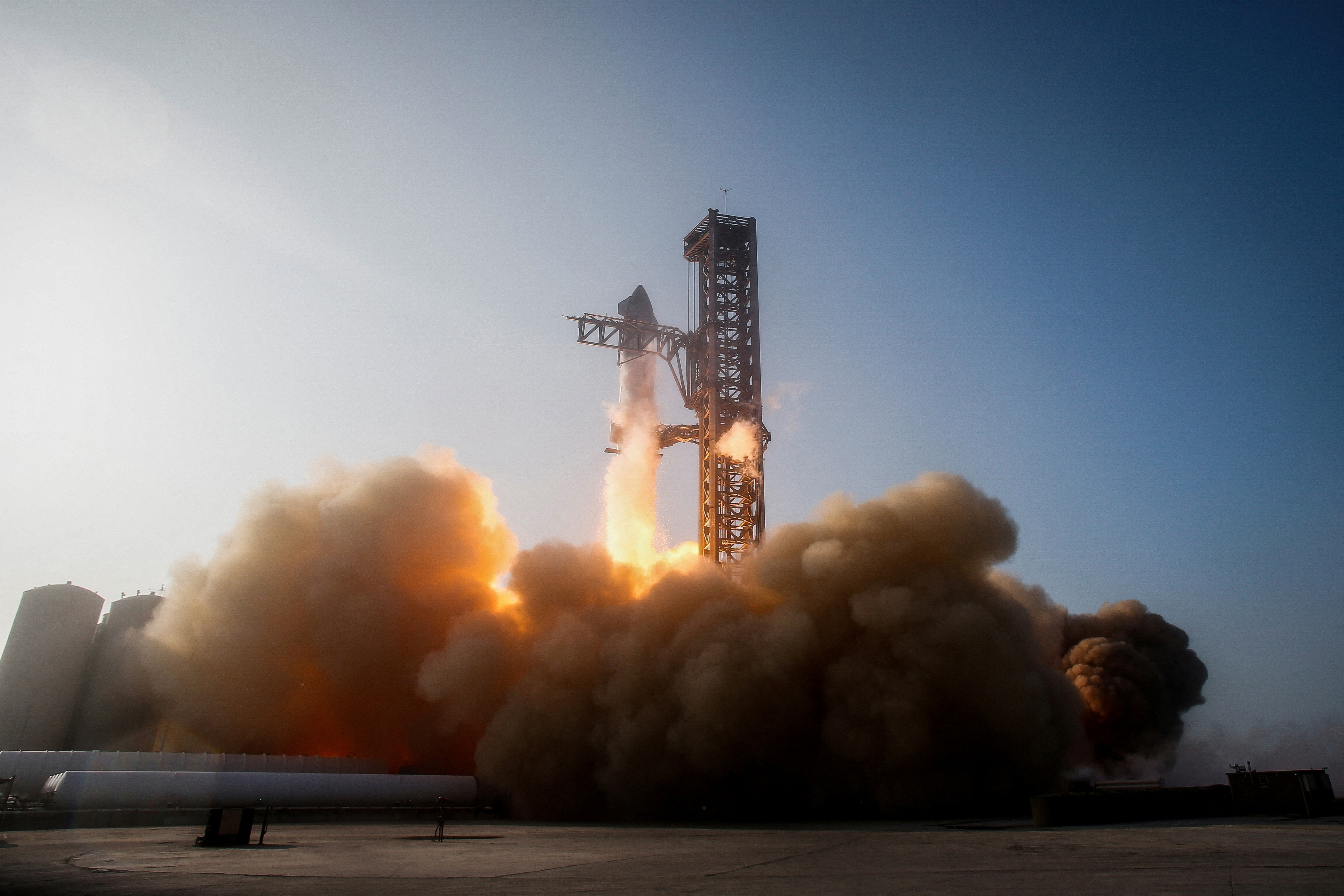 FILE PHOTO: SpaceX’s Starship lifts off from Boca Chica, Texas in 2023