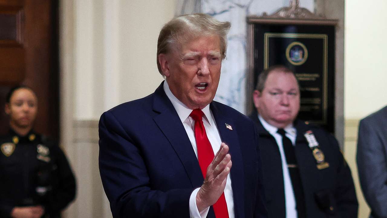 Former U.S. President Donald Trump attends the Trump Organization civil fraud trial, in New York