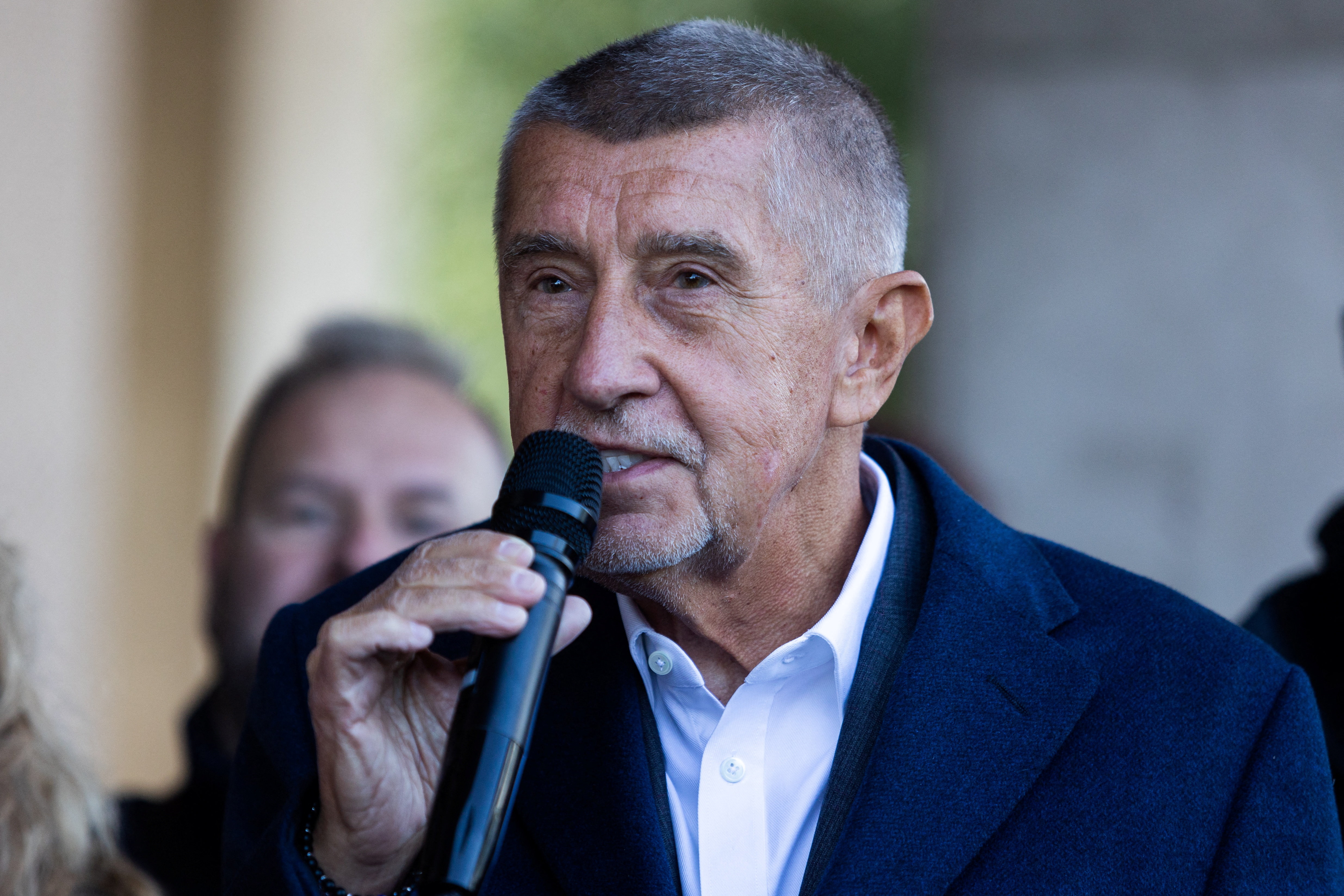 Former Czech Prime Minister and leader of ANO party Andrej Babis rallies ahead of the country's parliamentary election