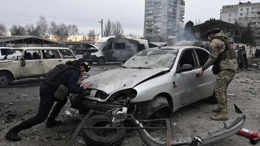 FILE PHOTO: Aftermath of a Russian drones attack in Zaporizhzhia