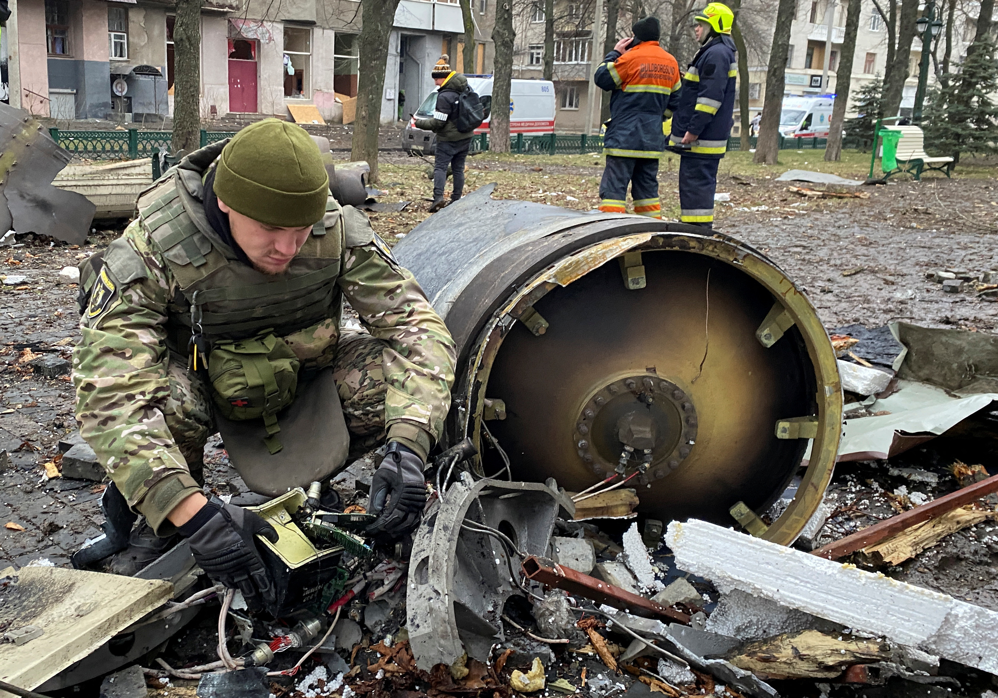 Aftermath of a Russian missile attack in Kharkiv