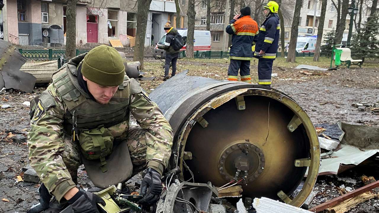 Aftermath of a Russian missile attack in Kharkiv
