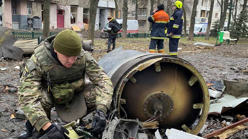 Aftermath of a Russian missile attack in Kharkiv