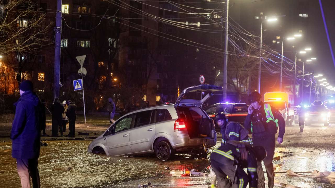 Aftermath of a Russian missile strike in Kyiv