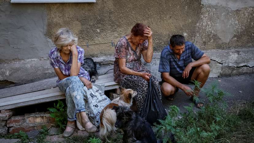 Evacuation of local residents from the town of Toretsk, near a front line in Donetsk region