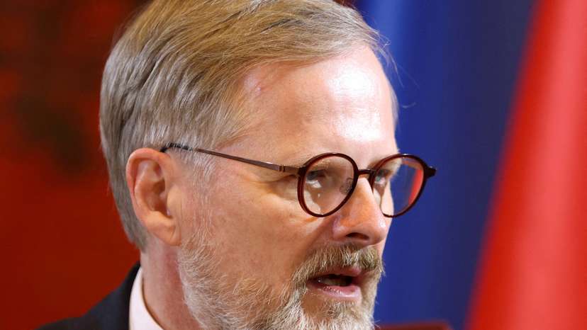 FILE PHOTO: Czech Prime Minister Petr Fiala attends a meeting in Belgrade