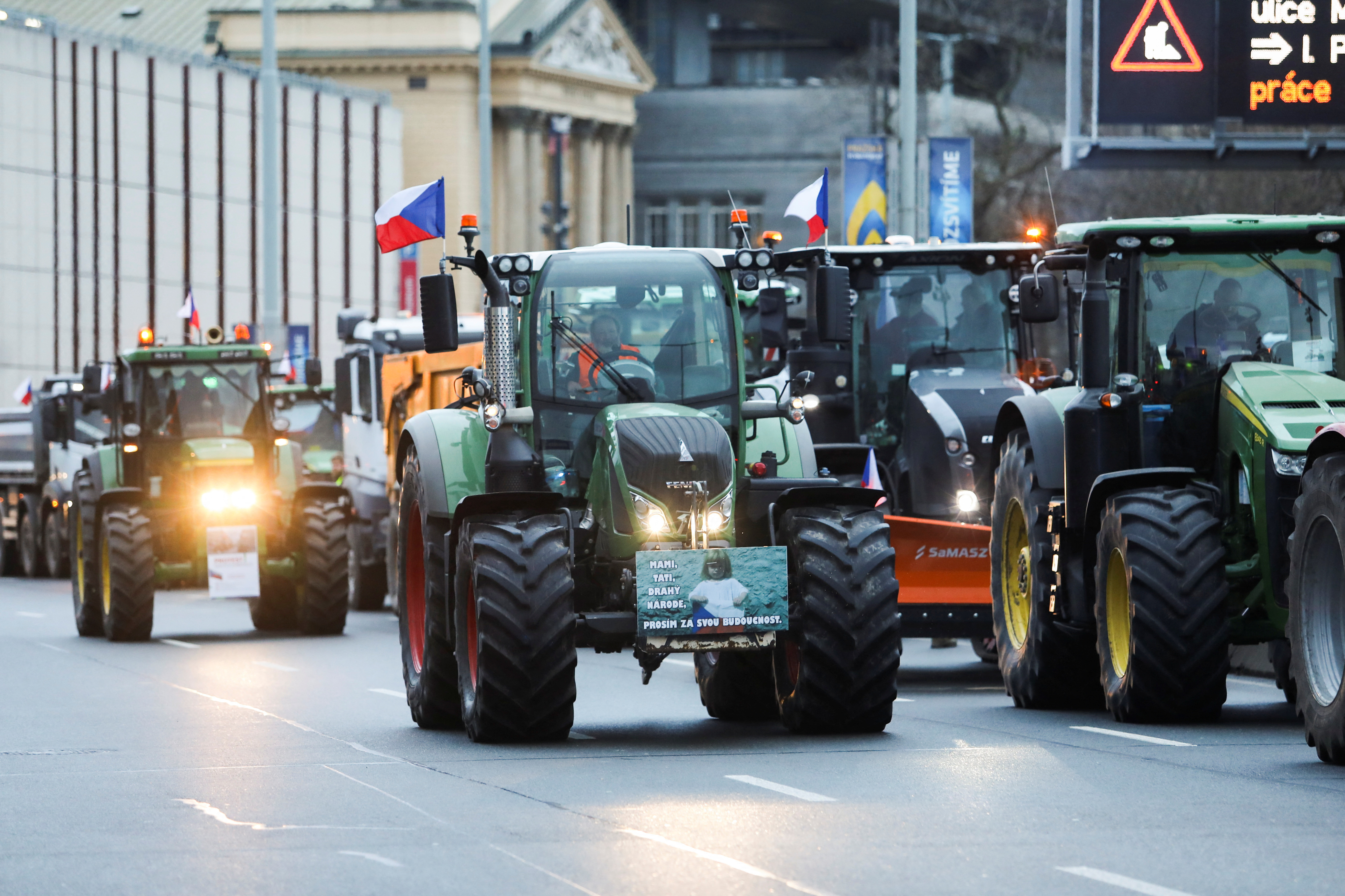 Farmers protest, in Prague