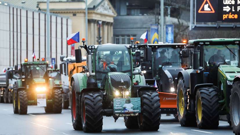 Farmers protest, in Prague