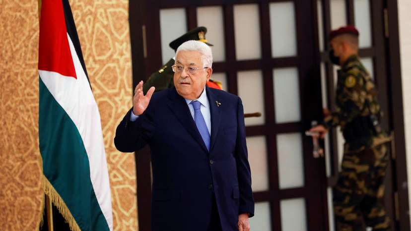 Palestinian Prime Minister Mohammad Mustafa and his newly formed cabinet attend a swearing-in ceremony, in Ramallah