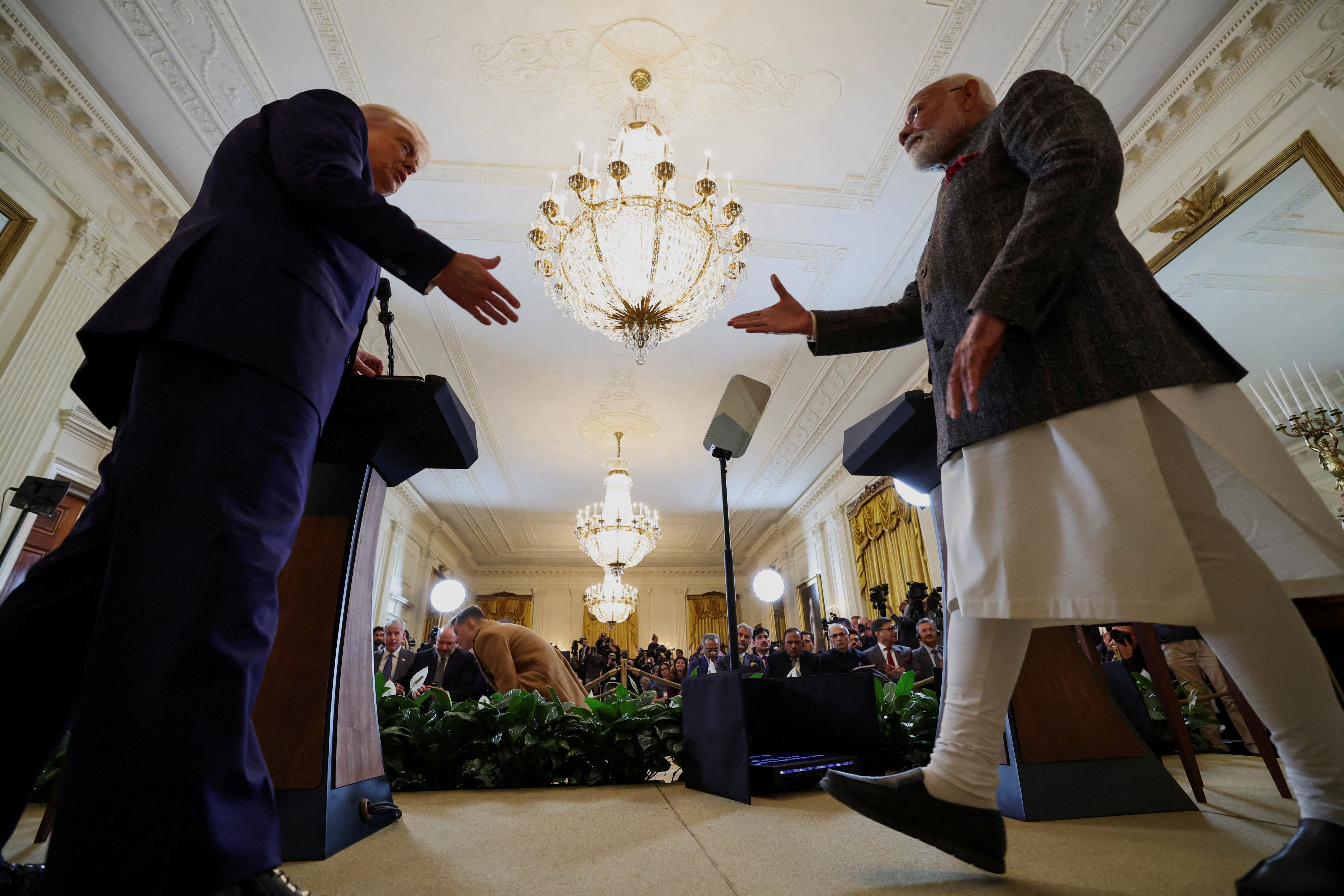 U.S. President Trump holds a joint press conference with Indian Prime Minister Modi at the White House in Washington D.C.