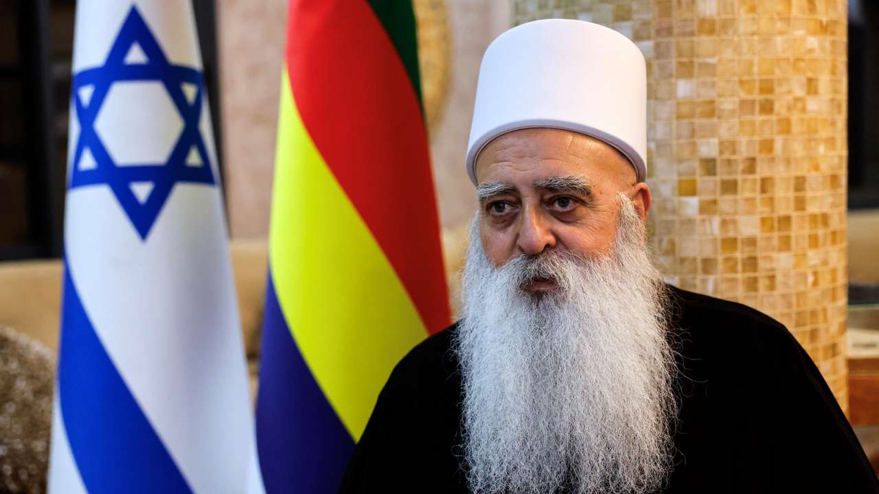 Leader of the Druze community in Israel Tarif speaks with Reuters at his house in Julis