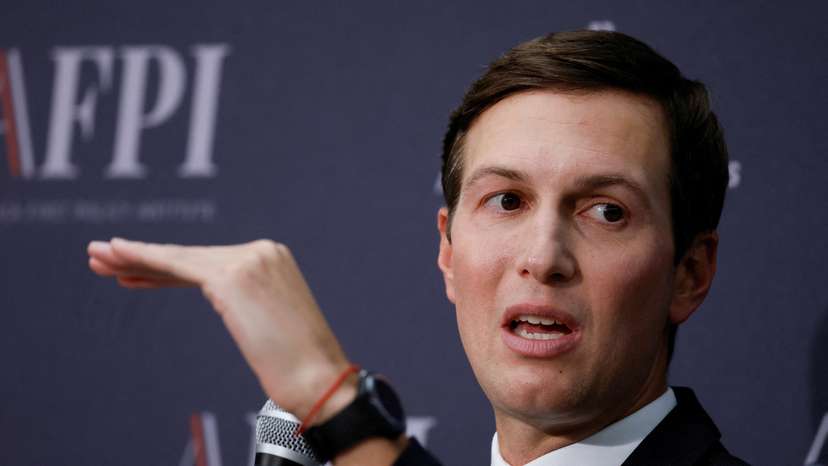 FILE PHOTO: Former White House senior advisor Jared Kushner speaks about Abraham Accords at America First Policy Institute in Washington