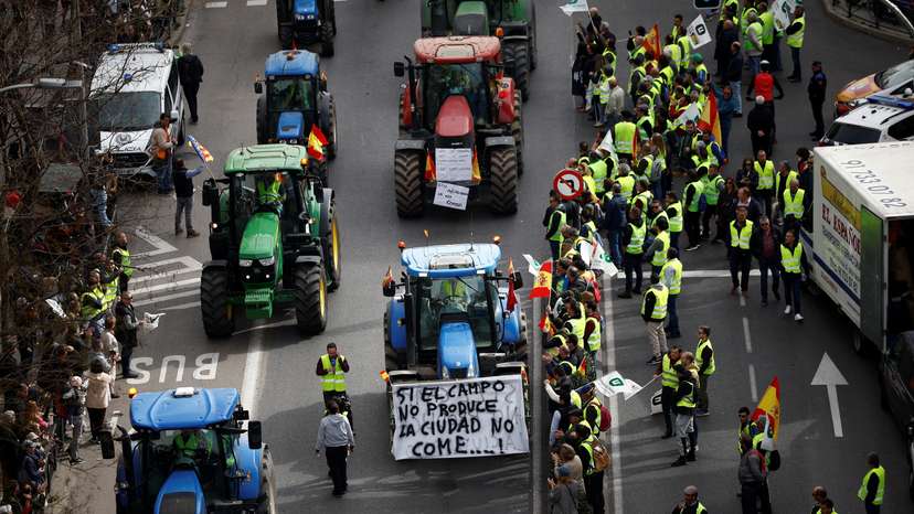 Spanish farmers protest in Madrid