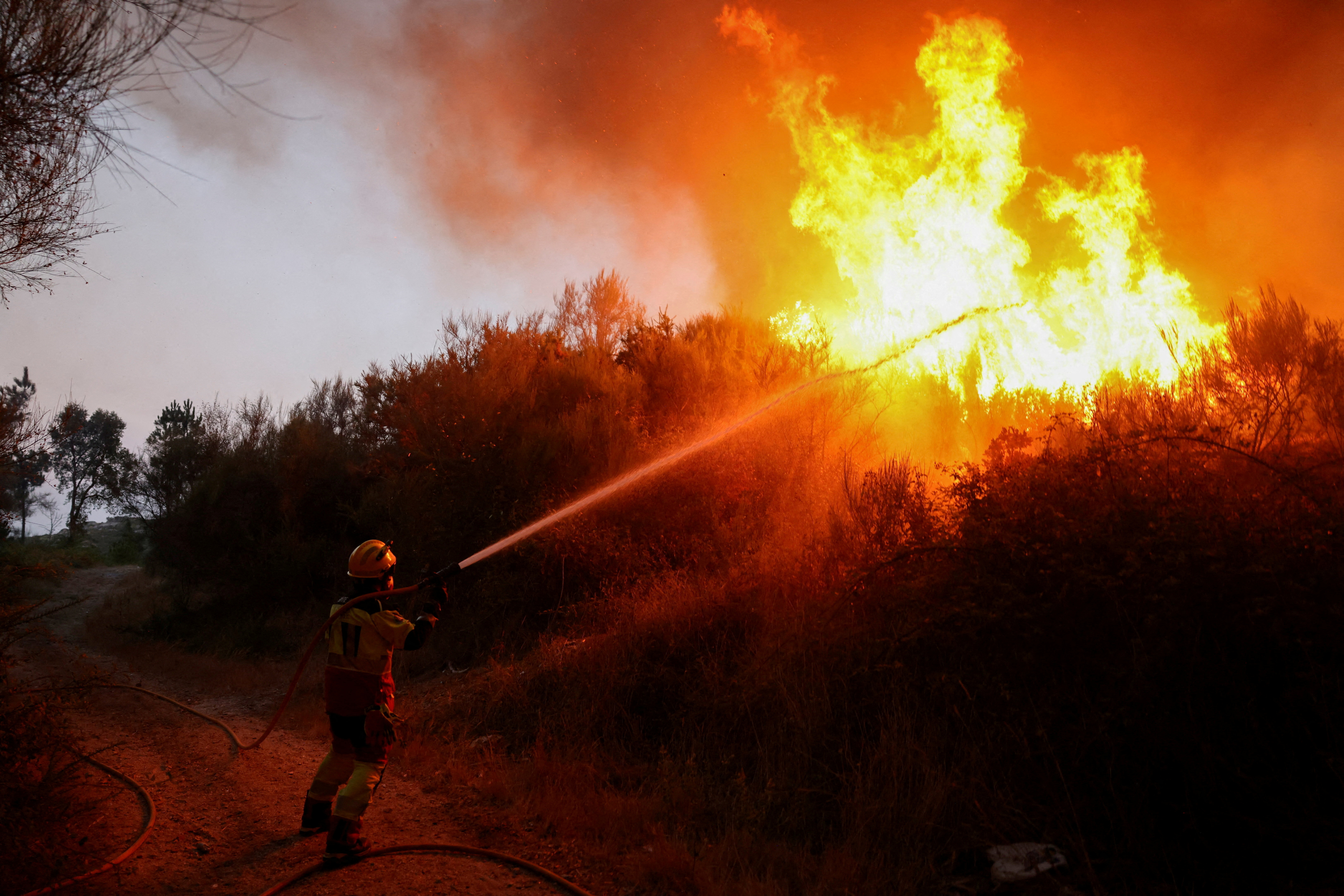 FILE PHOTO: Wildfire in Vilar de Condes