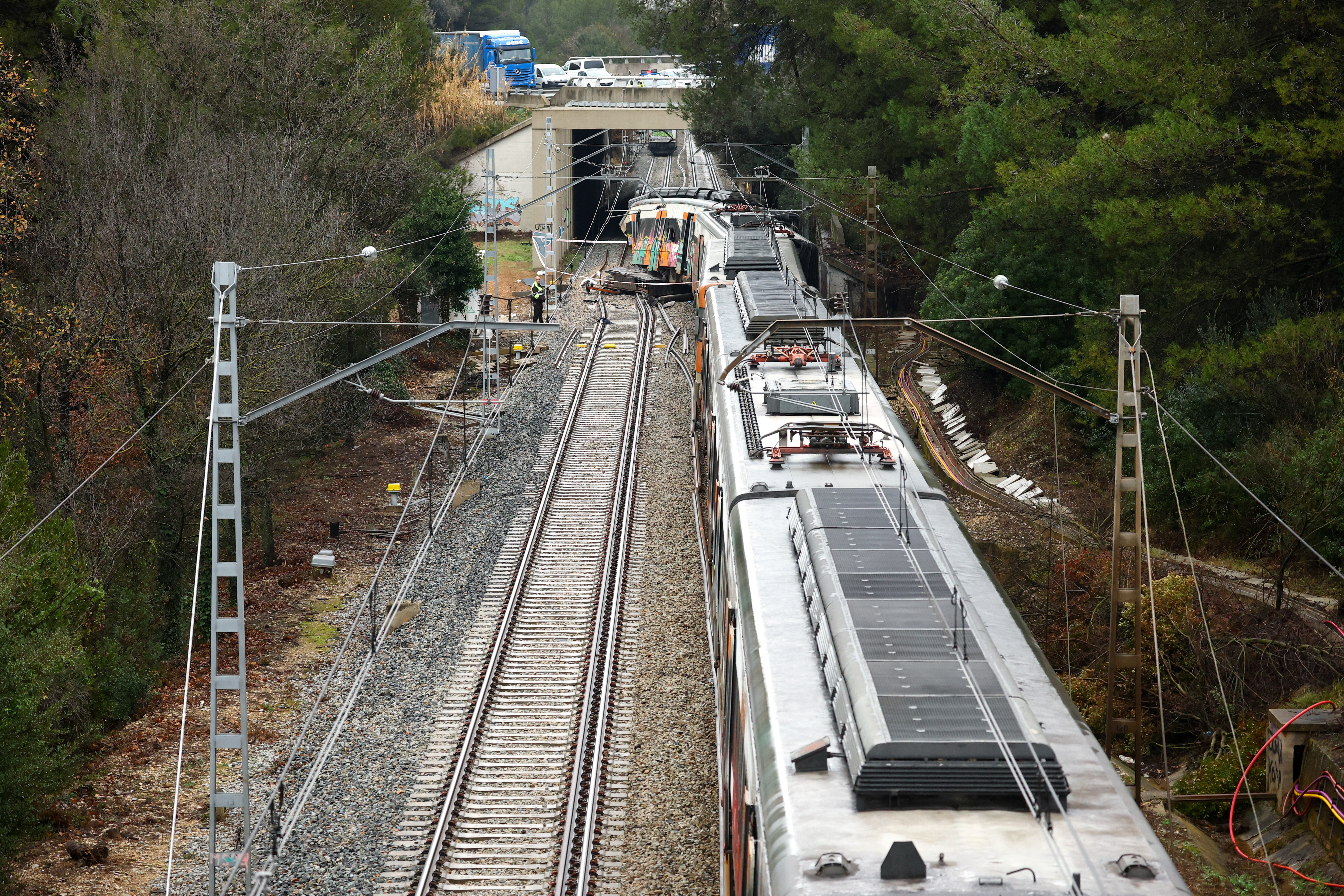 Train derailment in Gelida, near Barcelona
