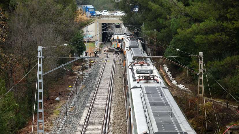 Train derailment in Gelida, near Barcelona