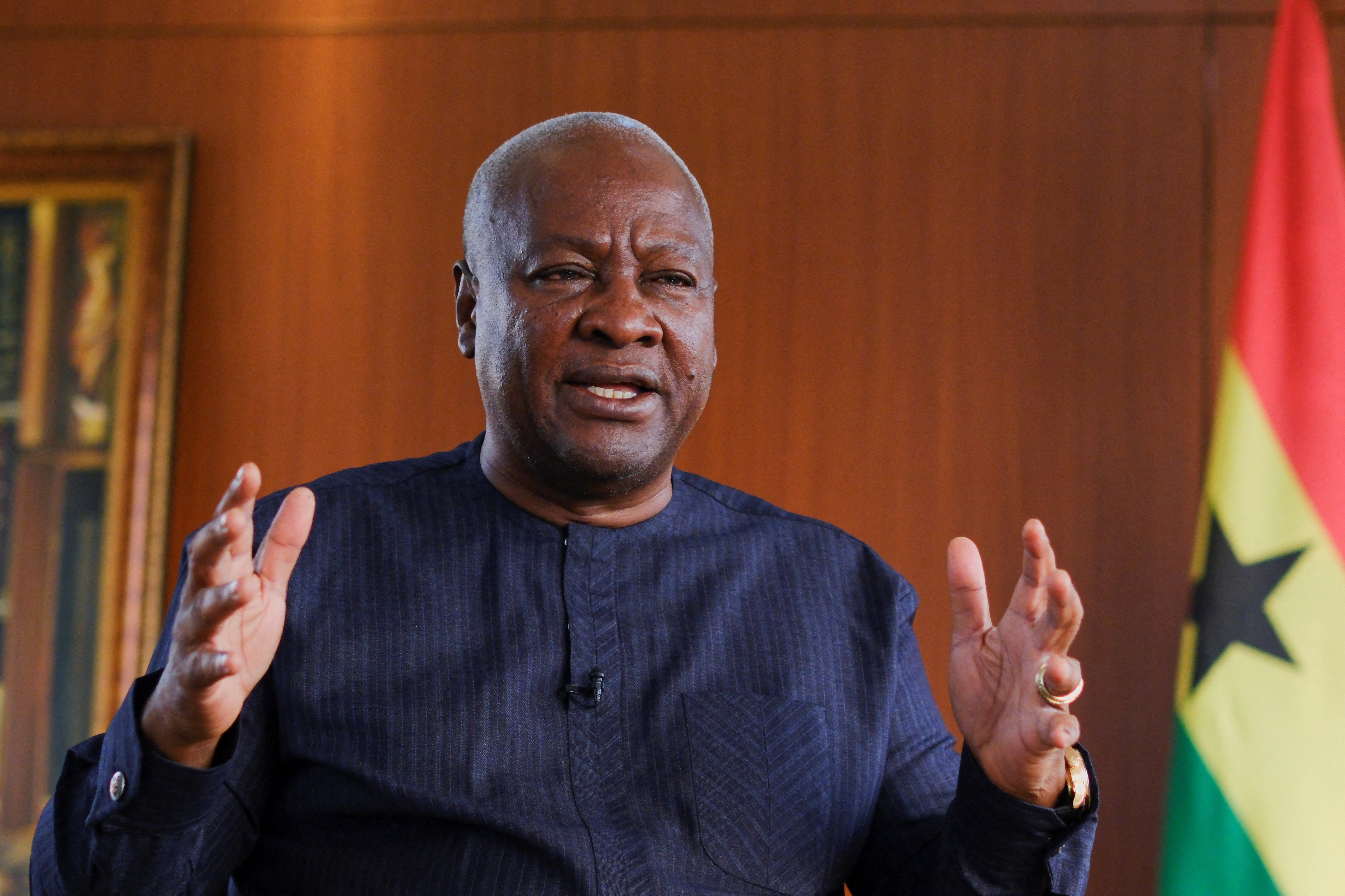 FILE PHOTO: Ghana's President-elect John Dramani Mahama, speaks with Reuters in Accra