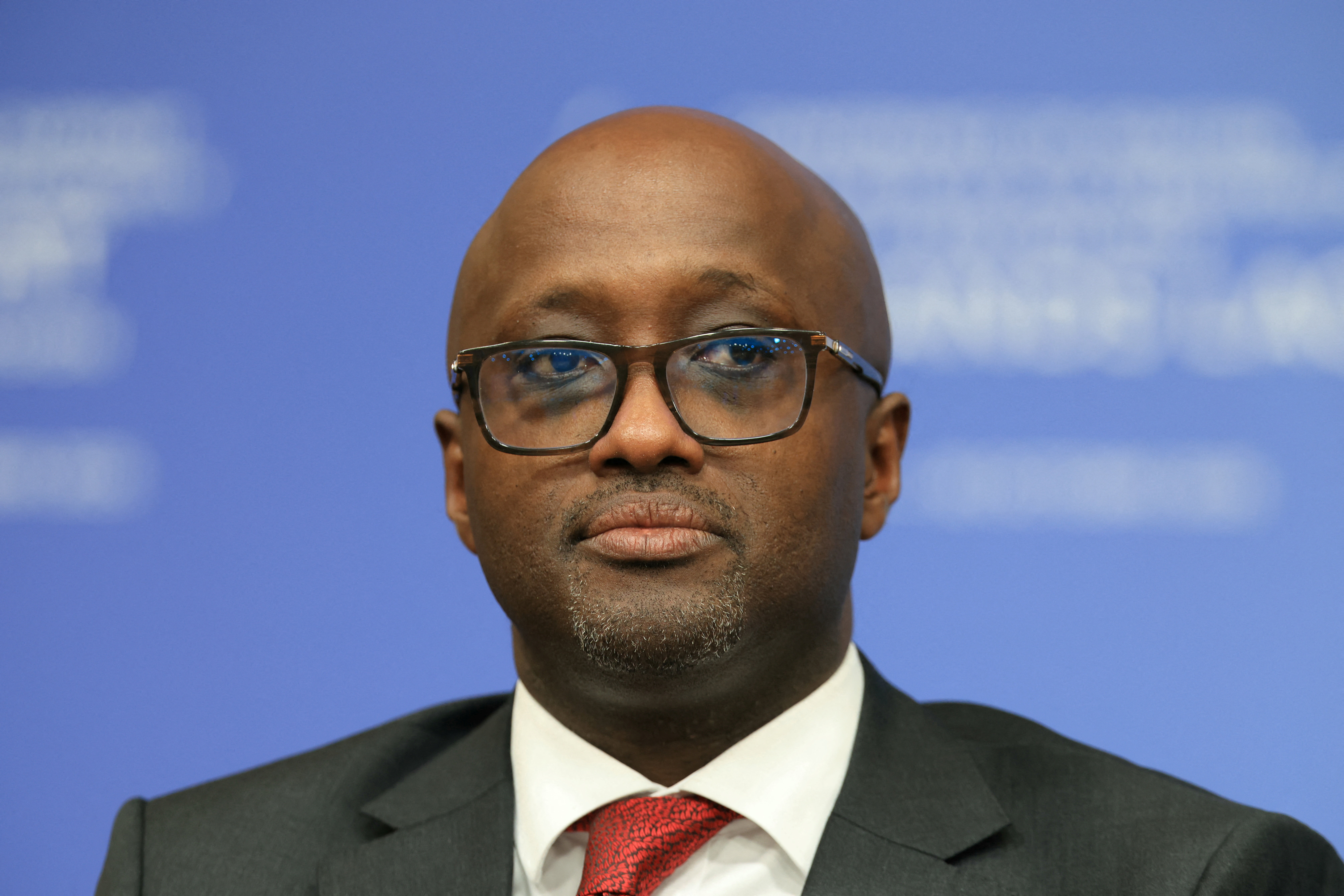 Rwanda's Foreign Minister Olivier Jean Patrick Nduhungirehe attends a conference to support for peace and prosperity in the Great Lakes region, in Paris