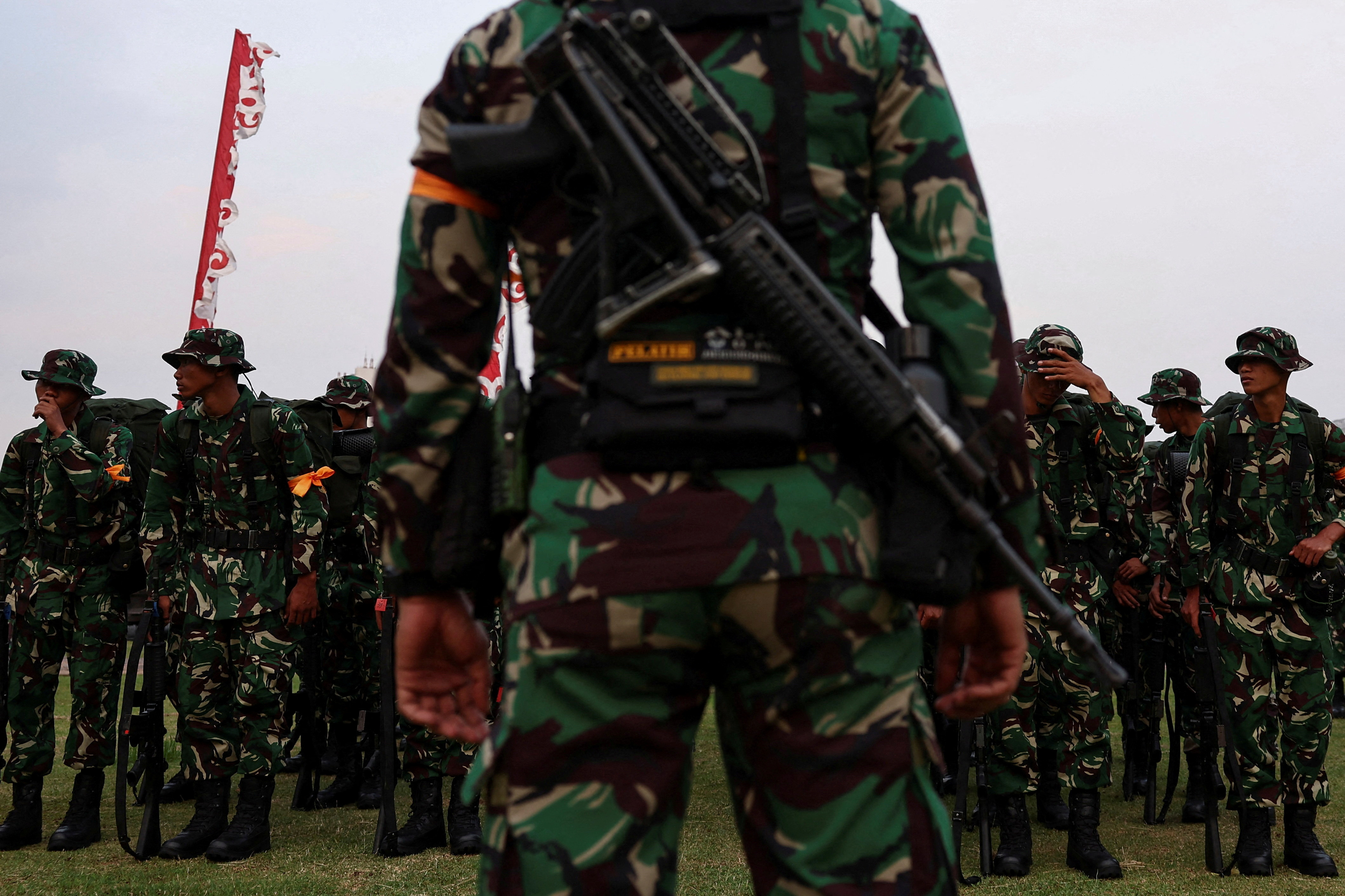 FILE PHOTO: Security tightened amid the widespread protests against parliament in Jakarta