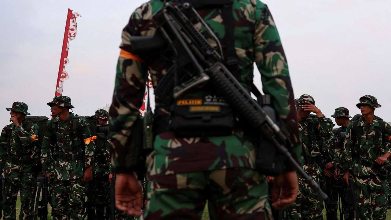 FILE PHOTO: Security tightened amid the widespread protests against parliament in Jakarta
