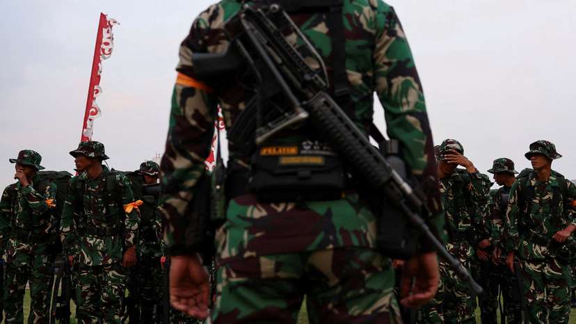 FILE PHOTO: Security tightened amid the widespread protests against parliament in Jakarta
